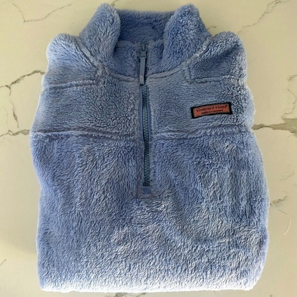 Vineyard Vines Plush Teddy Classic Shep Shirt Size Small NWOT IN Blue Fleece - Picture 3 of 10